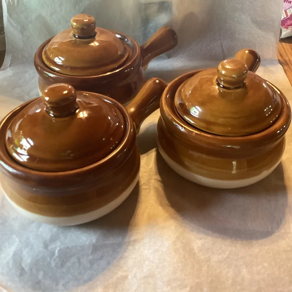 Covered Soup Crocks - set of 3
